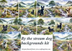 By the stream dog backgrounds kit