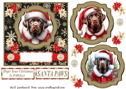 Chocolate Labrador Santa card front