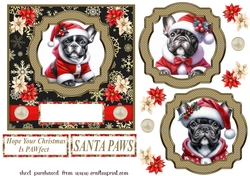 Frenchie Santa card front