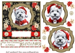 Westie Santa card front