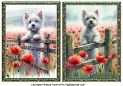 2 Poppy Westie card fronts