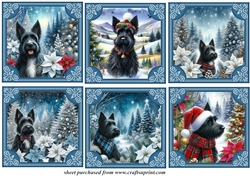6 Christmas Scottie toppers