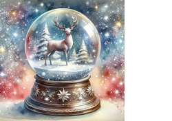 Snow globe stag background 1