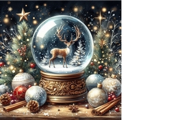 Snow globe stag background 2