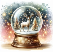 Snow globe stag background 6