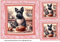 3 Baking Scottish terrier card front/toppers 1
