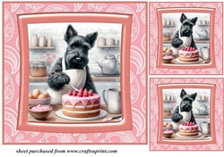 3 Baking Scottish terrier card front/toppers 5