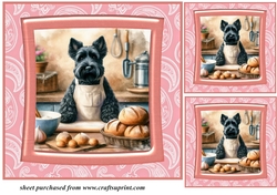 3 Baking Scottish terrier card front/toppers 6