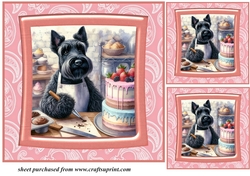 3 Baking Scottish terrier card front/toppers 7