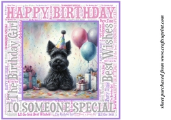 Pink Birthday Scottish terrier background 3