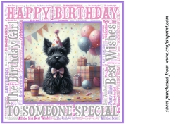 Pink Birthday Scottish terrier background 9