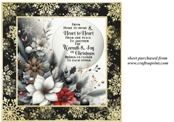 Black and gold floral Christmas insert with verse 2