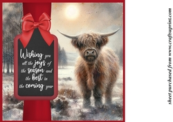Christmas Highland cow insert 4