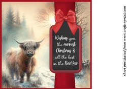 Christmas Highland cow insert 7