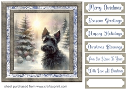Christmas snowflake Scottie card front 3