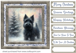 Christmas snowflake Scottie card front 4