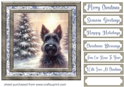 Christmas snowflake Scottie card front 5