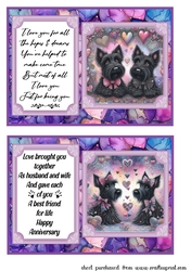 2 Scottish Terrier Anniversary 7x5 card fronts