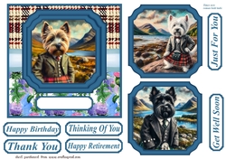Scottish dogs scene card front 6