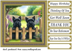 Scotties at the fence card front 2