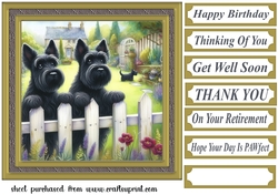 Scotties at the fence card front 4