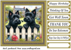 Scotties at the fence card front 5