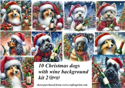 Christmas dogs with wine backgrounds 2 (jpeg)