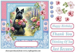 Garden bouquet Scottie card front 1