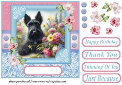 Garden bouquet Scottie card front 4