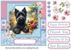 Garden bouquet Scottie card front 6