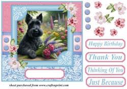 Garden bouquet Scottie card front 7