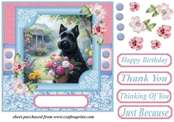 Garden bouquet Scottie card front 9