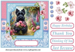 Garden bouquet Scottie card front 11