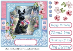 Garden bouquet Scottie card front 12