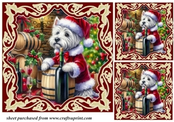 3 Christmas wine cellar pup card front/toppers 2
