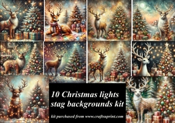Christmas Lights stag backgrounds kit