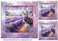 3 Lavender donkey card front/toppers 2