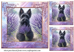 3 Lavender Scottie card front/toppers 4