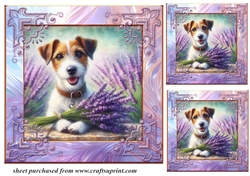 3 Lavender Jack Russel card front/toppers 2