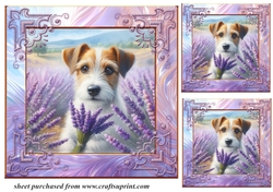 3 Lavender Jack Russel card front/toppers 3