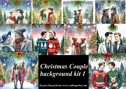 Christmas couple background kit 1