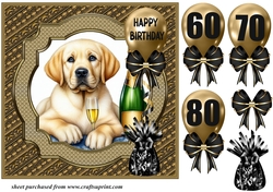 Age 60-80 Birthday pup card front 7