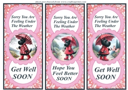 3 Get Well Soon Scottie card fronts/toppers
