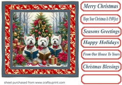 Christmas carol pups card front 1