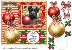 Christmas bauble Scottie card front 3