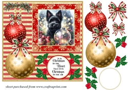 Christmas bauble Scottie card front 4