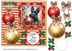 Christmas bauble Scottie card front 5