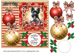 Christmas bauble Scottie card front 6