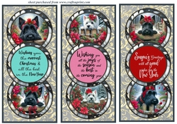 3 Christmas Scottie and Westie card fronts/toppers