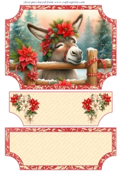 Poinsettia donkey easel topper and layered stopper(no base) 2